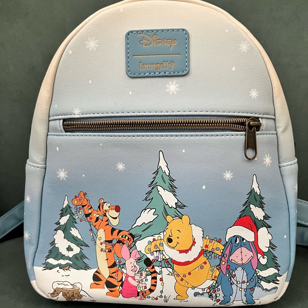 Loungefly Disney Winnie The Pooh Friends Holiday Mini Backpack GOOD CONDITION